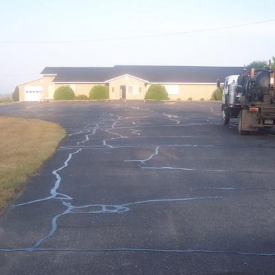 Crack Sealing Equipment in Parking Lot